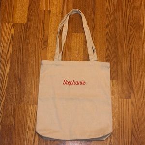 Embroidered Canvas Tote Bag